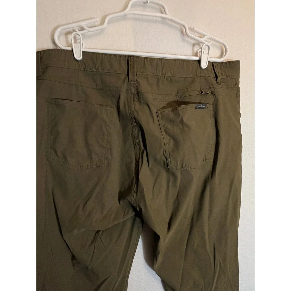 Eddie Bauer Mens 40x32 Hiking Pants Olive Green Water‎ Resistant Stretch